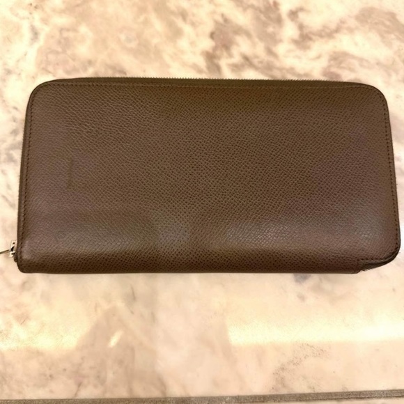 Hermes Brown Leather Zip Around Wallet France - Picture 7 of 14